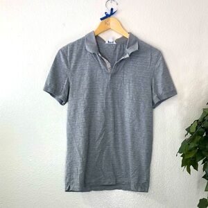 Calvin Klein Mens Grey Striped Slim Fit Polo